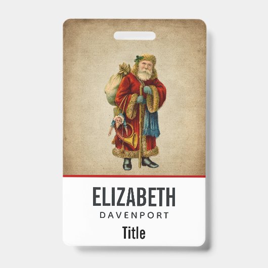 ヴィンテージクリスマスオールドワールドサンタクロース バッジ (表面)