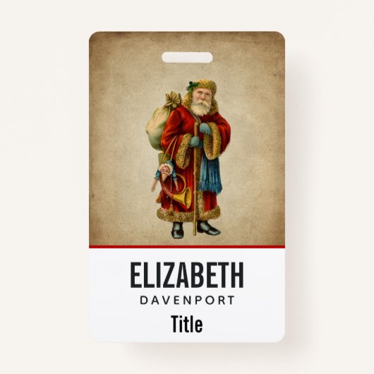 ヴィンテージクリスマスオールドワールドサンタクロース バッジ (正面)