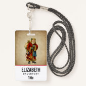 ヴィンテージクリスマスオールドワールドサンタクロース バッジ (裏面ランヤード)