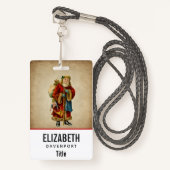 ヴィンテージクリスマスオールドワールドサンタクロース バッジ (正面ランヤード)