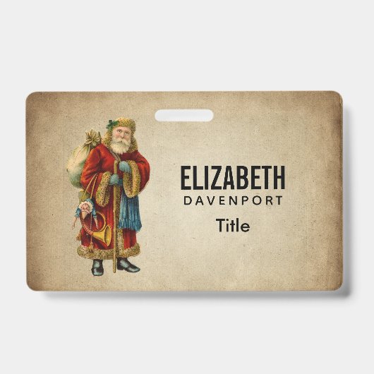 ヴィンテージクリスマスオールドワールドサンタクロース バッジ (表面)