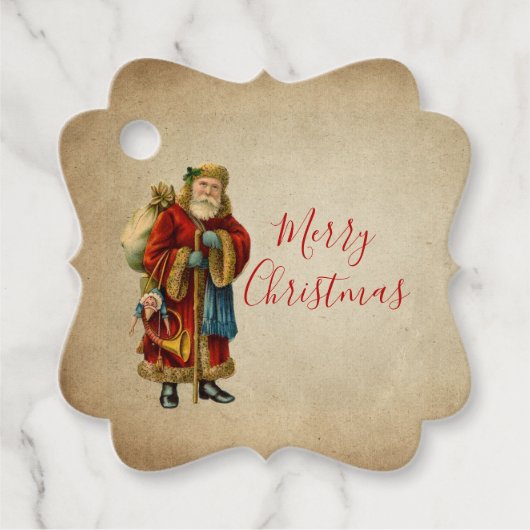 ヴィンテージクリスマスオールドワールドサンタクロース フェイバータグ (正面)