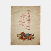 ヴィンテージクリスマスオールドワールドサンタクロース フリースブランケット (正面)