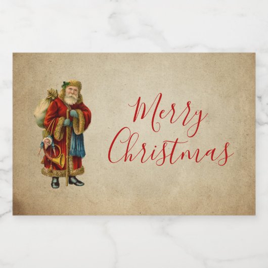 ヴィンテージクリスマスオールドワールドサンタクロース フードラベル (シングルラベル)