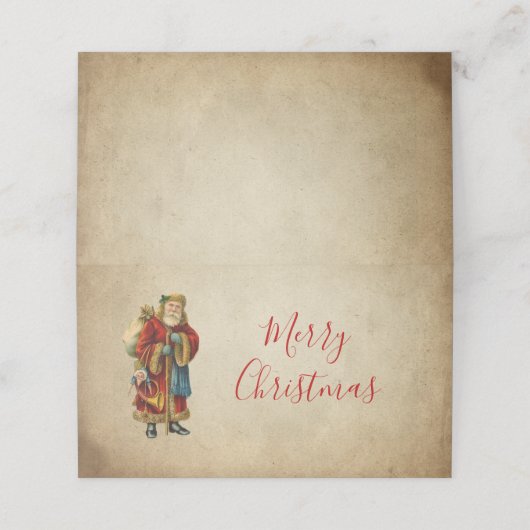 ヴィンテージクリスマスオールドワールドサンタクロース プレイスカード (外部開封)