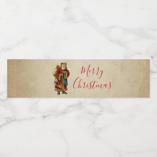 ヴィンテージクリスマスオールドワールドサンタクロース ペットボトルラベル (シングルラベル)