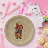 ヴィンテージクリスマスオールドワールドサンタクロース ペーパープレート (パーティー)