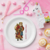 ヴィンテージクリスマスオールドワールドサンタクロース ペーパープレート (パーティー)