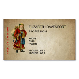 ヴィンテージクリスマスオールドワールドサンタクロース マグネット名刺