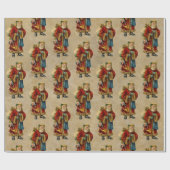 ヴィンテージクリスマスオールドワールドサンタクロース ラッピングペーパー (フラット)