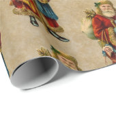 ヴィンテージクリスマスオールドワールドサンタクロース ラッピングペーパー (ロールコーナー)