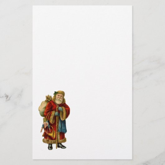 ヴィンテージクリスマスオールドワールドサンタクロース 便箋 (正面)