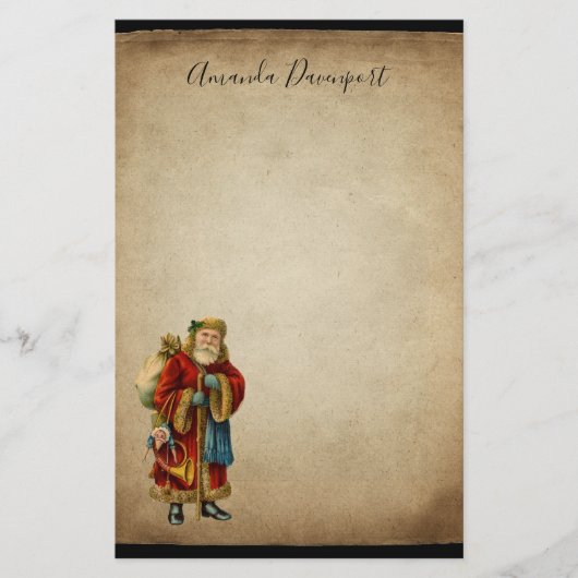 ヴィンテージクリスマスオールドワールドサンタクロース 便箋 (正面)