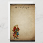 ヴィンテージクリスマスオールドワールドサンタクロース 便箋 (正面/裏面)