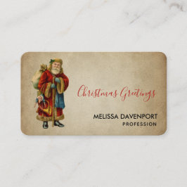 ヴィンテージクリスマスオールドワールドサンタクロース 名刺