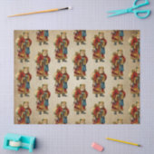 ヴィンテージクリスマスオールドワールドサンタクロース 薄葉紙 (クラフト)