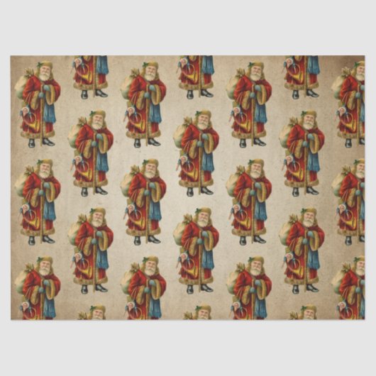 ヴィンテージクリスマスオールドワールドサンタクロース 薄葉紙 (正面)