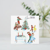ヴィンテージクリスマスカウボーイズと女性のカーボーイ踊り シーズンカード (スタンド正面)