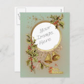 ヴィンテージクリスマスカスタマイズ可能写真テンプレート シーズンポストカード (正面/裏面)