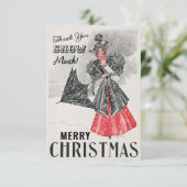 ヴィンテージクリスマスカスタムクリスマスサンキューフラットカード サンキューカード (スタンド正面)