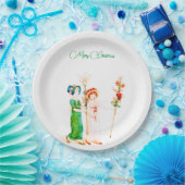 ヴィンテージクリスマスカスタム ペーパープレート (パーティー)