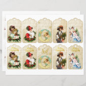 ヴィンテージクリスマスカットアウトギフトラベル (正面/裏面)