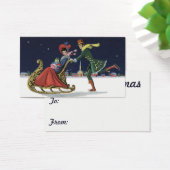 ヴィンテージクリスマスカップルinラブアイススケートで滑る (デスク)