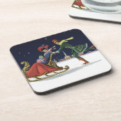 ヴィンテージクリスマスカップルinラブアイススケートで滑る コースター (左側)