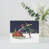 ヴィンテージクリスマスカップルinラブアイススケートで滑る シーズンカード (スタンド正面)