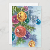 ヴィンテージクリスマスカラフルオーナメント シーズンカード (正面/裏面)