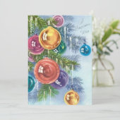 ヴィンテージクリスマスカラフルオーナメント シーズンカード (スタンド正面)