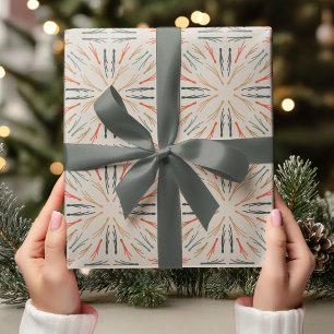 「ヴィンテージクリスマスカラフル   フェスティバルレトロ ラッピングペーパー