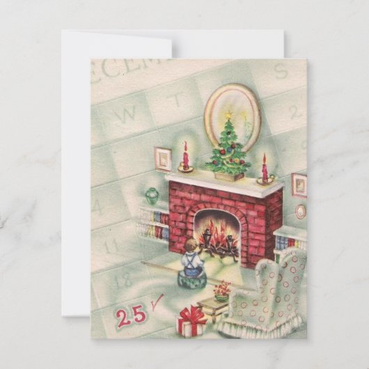 ヴィンテージクリスマスカレンダーのカウントダウン シーズンカード (正面)