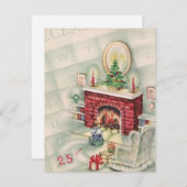 ヴィンテージクリスマスカレンダーのカウントダウン シーズンカード (正面/裏面)