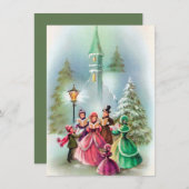 ヴィンテージクリスマスカロラーにメッセージカードを追加 シーズンカード (正面/裏面)