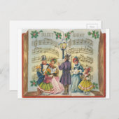 ヴィンテージクリスマスカロラーズカード シーズンポストカード (正面/裏面)