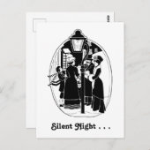 ヴィンテージクリスマスカロラーズソング白黒 ポストカード (正面/裏面)