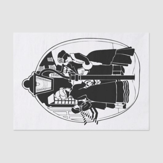 ヴィンテージクリスマスカロラーズソング白黒 薄葉紙 (正面)