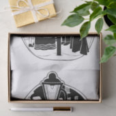 ヴィンテージクリスマスカロラーズソング白黒 薄葉紙 (ギフト)