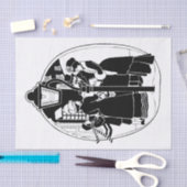 ヴィンテージクリスマスカロラーズソング白黒 薄葉紙 (クラフト)