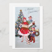 ヴィンテージクリスマスカロリング シーズンカード (正面/裏面)