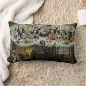 ヴィンテージクリスマスカロルクイーンビクトリア ランバークッション (ブランケット)