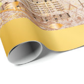 ヴィンテージクリスマスカロルシート音楽とサンタ ラッピングペーパー (ロールコーナー)