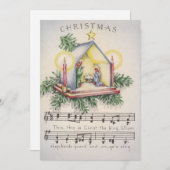 ヴィンテージクリスマスカロル出生シーン シーズンカード (正面/裏面)