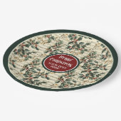 ヴィンテージクリスマスカロル音楽ホリーベリープレート ペーパープレート (アングル)