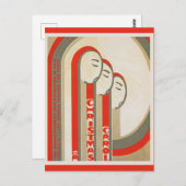 ヴィンテージクリスマスカロルWPAレトロ ポストカード (正面/裏面)