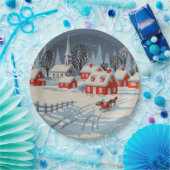 ヴィンテージクリスマスカントリーチャーチパーティー ペーパープレート (パーティー)