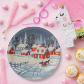 ヴィンテージクリスマスカントリーチャーチパーティー ペーパープレート (パーティー)