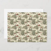 ヴィンテージクリスマスカントリー冬の風景 シーズンポストカード (正面/裏面)