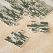 ヴィンテージクリスマスカントリー冬の風景 ジグソーパズル (側面)